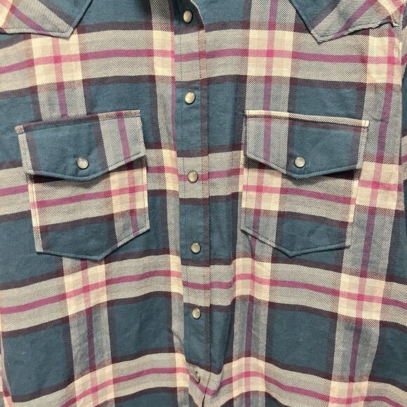 Cruel Girl Western Shirt Snap Up Multicolor Plaid 100% Cotton Rodeo Medium - Picture 4 of 13